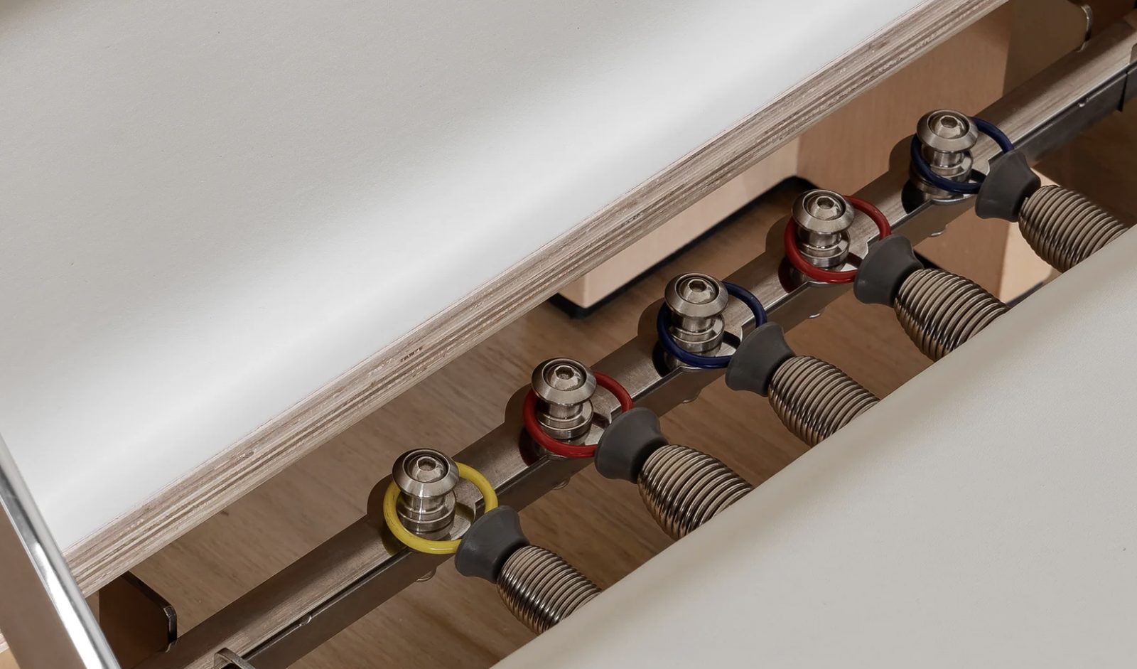 Close detail of a HALO reformer's calibrated springs