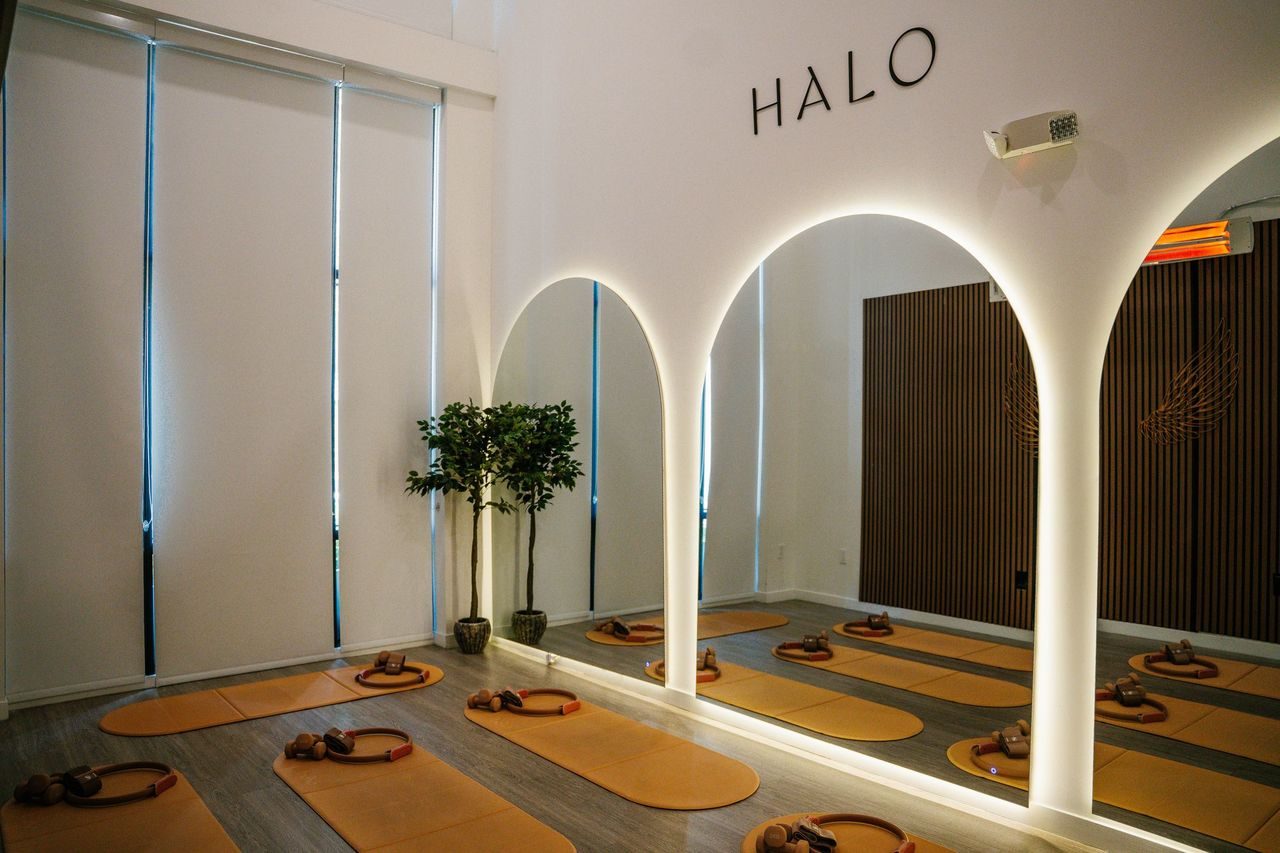 The heated mat room at Studio HALO